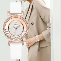 Exquisite minimalistyczny kobiet zegarki 2022 nowa prosta diamentowa tarcza projekt panie skórzany Wrist Watch Casual prezenty zegar dla kobiety 1